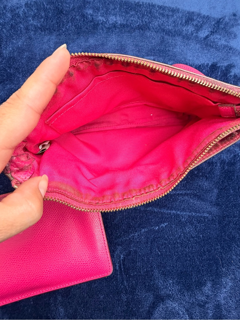 Coach Brown Signature Canvas Wristlet with Pink Trim - Picture 6 of 8